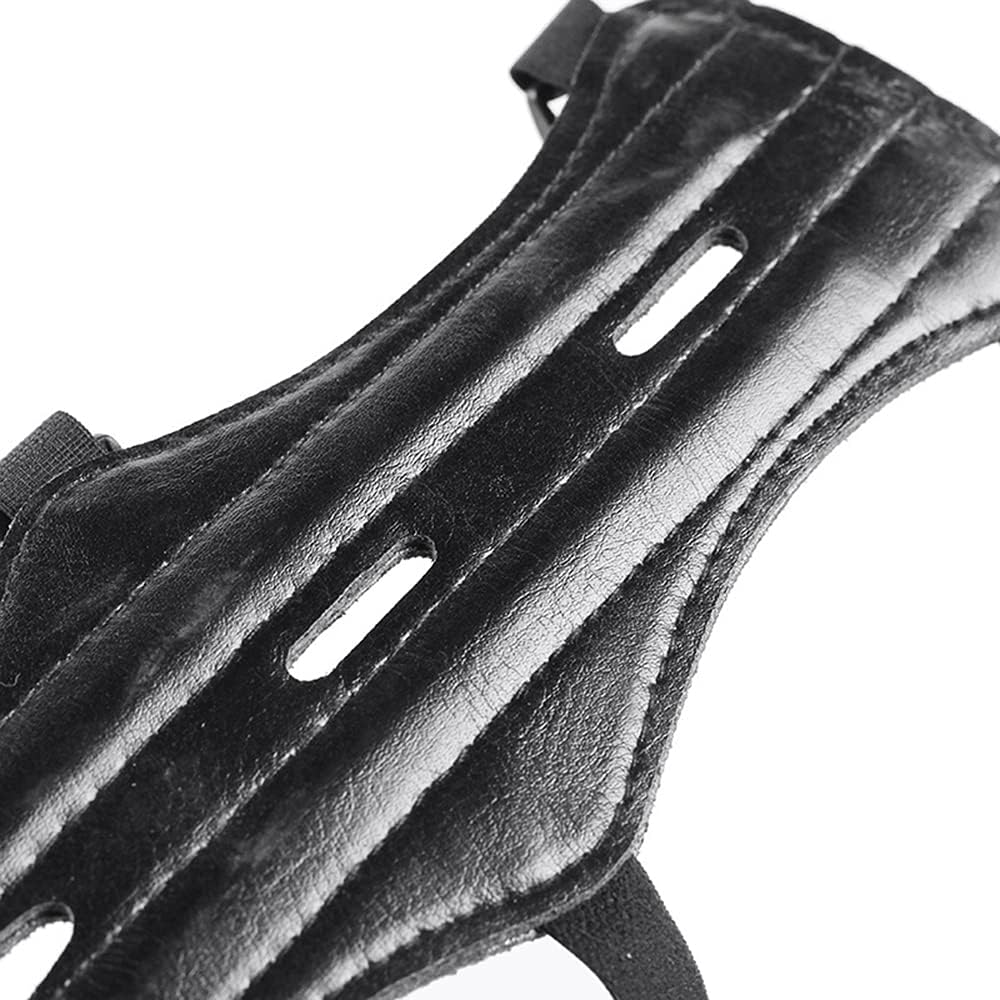 LOKHEIRA ARCHERY Archery Arm Guard, Leather Forearm Protector w/Bow Adjustable 3-Strap Buckles for Shooting Hunting Practice(1 Sets) : Sports & Outdoors