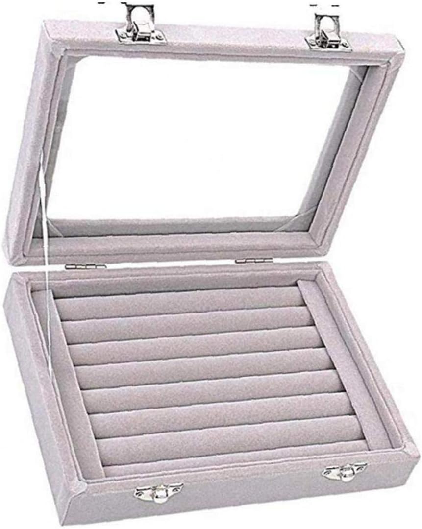 shentaotao Women Jewelry Box Necklace Ring Organizer Travel Jewelry Case with Mirror Portable Jewelry Storage Case Grey