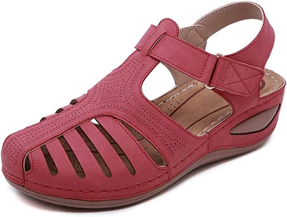 red wedge shoes wide fit