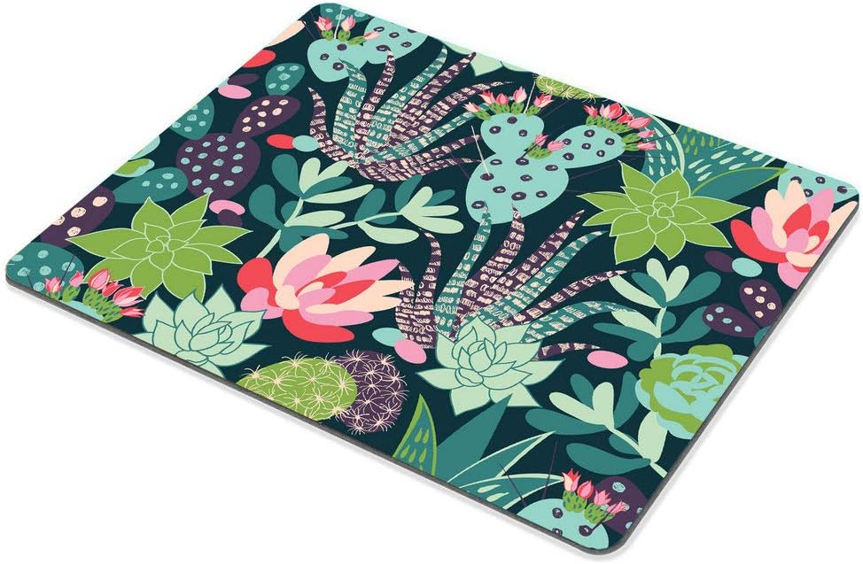 Wasach Gaming Mouse Pad Custom,Trendy Tropical Succulents and Cactuses Mouse pad Customized Rectangle Non-Slip Rubber Mousepad - Image 3