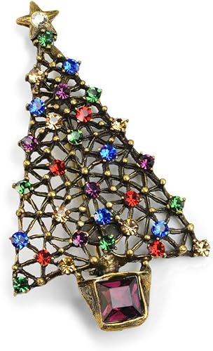Amazon Com Sweet Romance Swarovski Christmas Tree Pin Brooch Brooches And Pins Jewelry