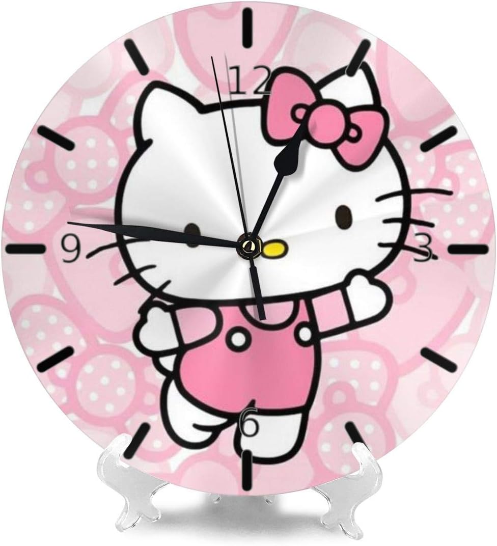Amazon Co Jp ハローキティの壁紙1 掛け時計 円形 シンプル 静音 おしゃれ 高級感 フレームなし インテリア 壁掛け時計 置き時計 ホーム キッチン