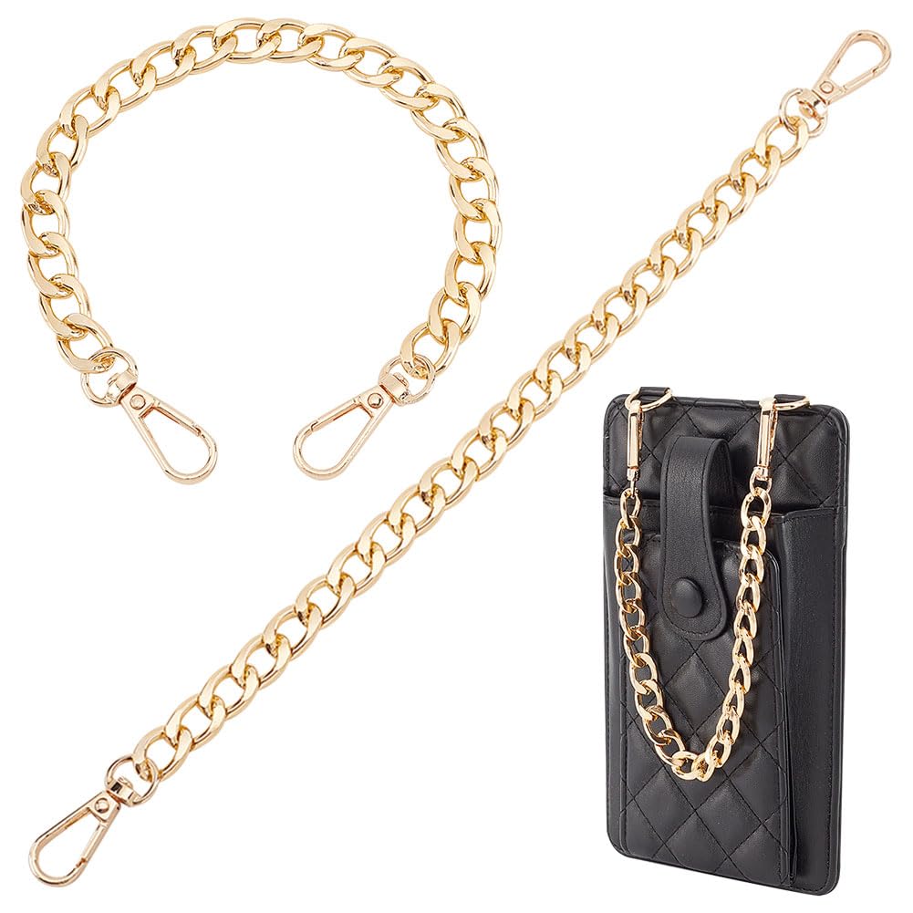 Photo 1 of PH PandaHall 2pcs 12 Inch Golden Purse Chain, Purse Strap Flat 0.5 inch Wide Wallet Chain Handbag Replacement Strap with Buckles Gold Chain for Purse Handbags Clutches Crossbody Bags Pants
