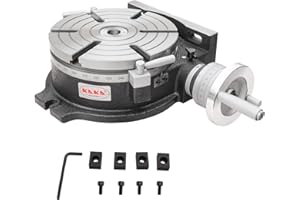 KAKA INDUSTRIAL HV-10, 10”Horizontal Vertical Rotary Table TSL Vertical & Horizontal MT3 Center Sleeve Rotary Table 6 slot Pr