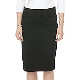 ESTEEZ Women’s Straight Fit Denim Jean Skirt – Knee-Length, Stretch, Pockets – Manhattan