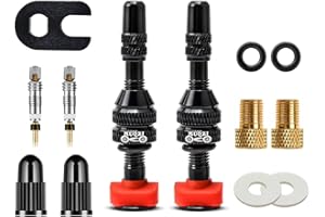 YUTUING 2PCS Tubeless Valve Kits, Bike Presta Valve Stem Bicycle Valve Adapter Valve Stem Caps, Black(40mm)