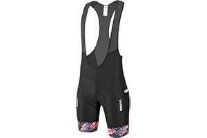 Przewalski Men's Cycling Bike Bib Shorts 4D Padded with Phone Pockets Biking Bicyle Shorts