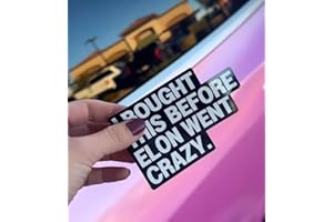 MADPUFFERSTICKERS I Bought This Before Elon Went Crazy Non-Adhesive Vinyl Static Cling Decal Bumper Sticker Window Sticker for Tesla Owners, Gift Accessory for Model X Y 3 Musk Regret