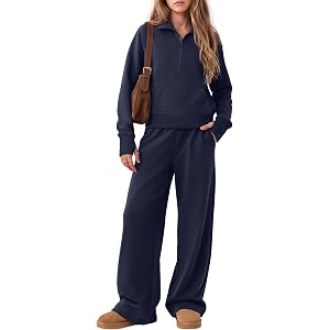 Joiceful Girls 2 Piece Half Zip Outfits | Long Sleeve, Sweatsuit, Sweatshirts and Sweatpants Set, Tracksuit, Pockets, Casual,