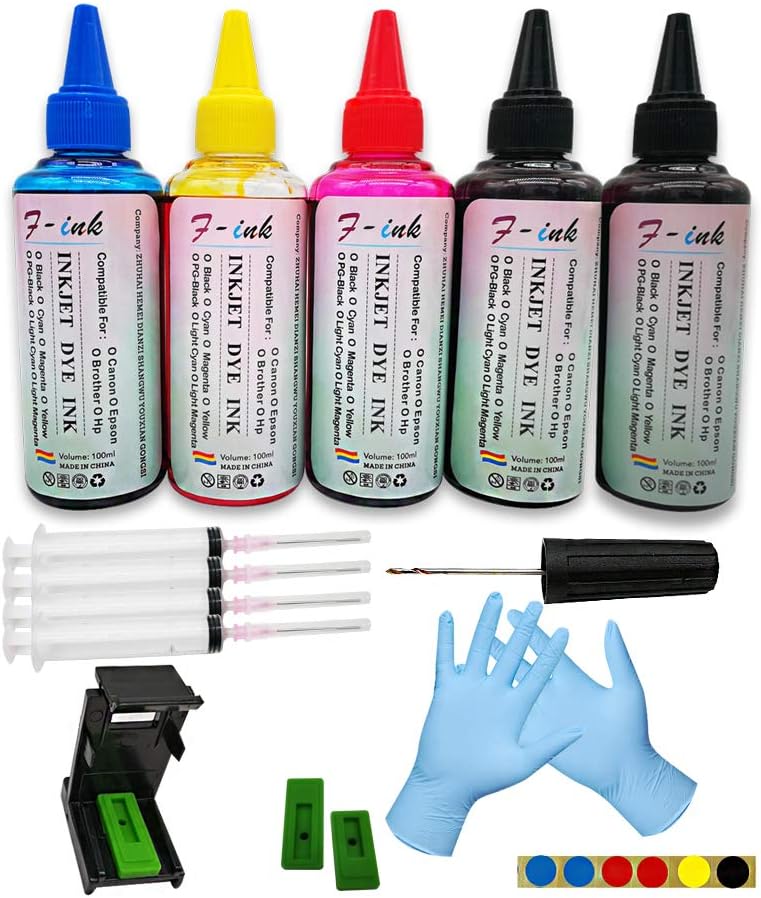 Kit De Recharge D’encre 500 Ml Pour Cartouches Canon 560XL/561XL/540XL/541XL - Noir, Cyan, Magenta, Jaune