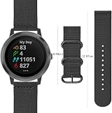 FINTIE Woven Nylon Band for Garmin Vivoactive 3 645 245 Music Smart Watch Black view 4