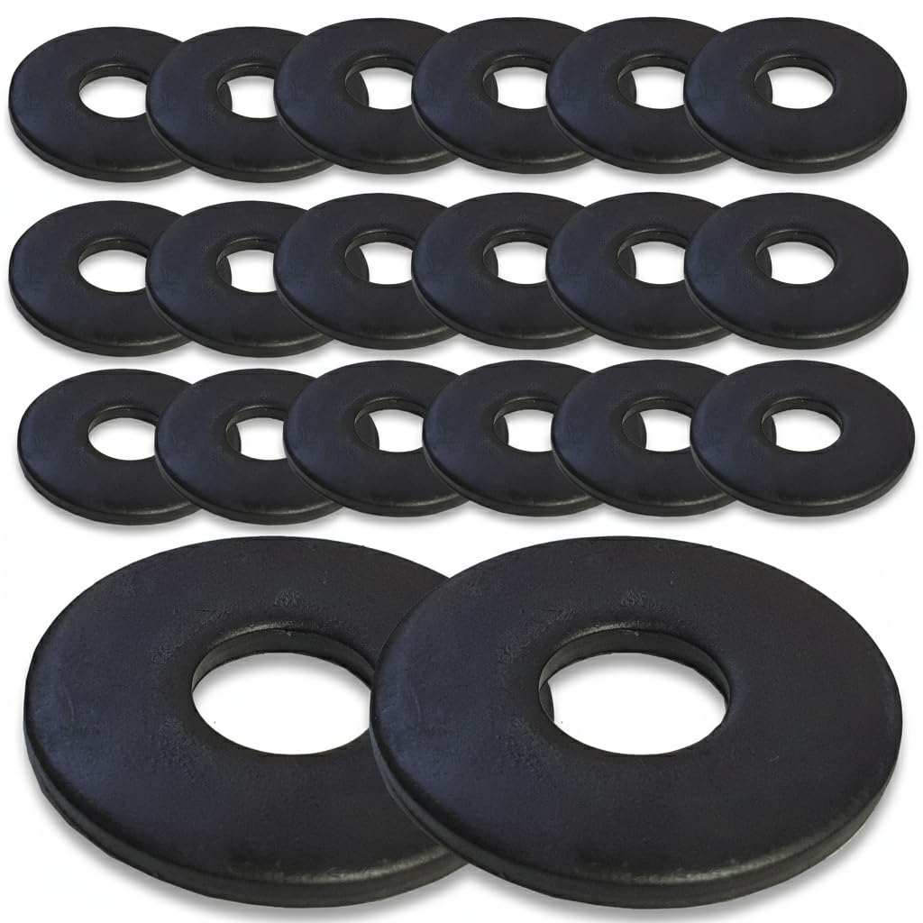 M8 x 24mm Black Penny Washers Stainless Steel Blackened Washer for M3 M4 M6 M8 M10 M12 Screws (Pack of 20)