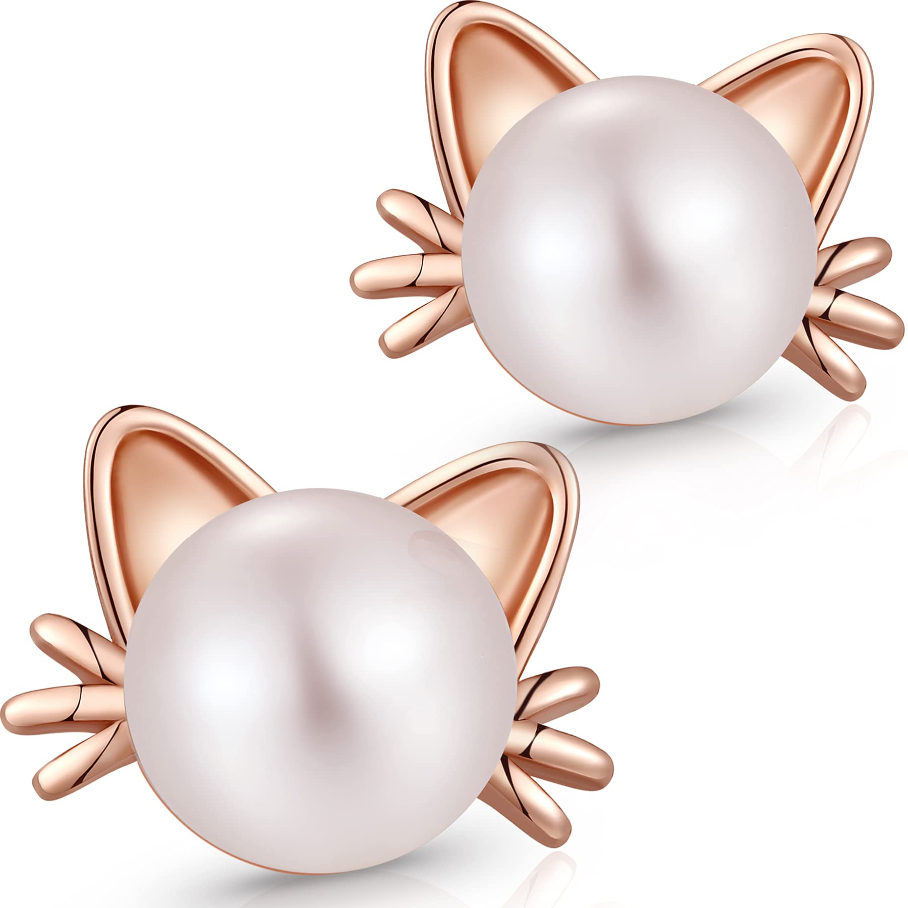 Earrings 925 Sterling Silver Cat Stud Earrings For Women Girl Gift Hypoallergenic Sterling-silver-jewelry Prevent Allergy Silver