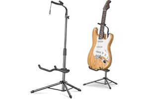 New bee Guitar Stand, Height Adjustable Foldable Guitar Stand with Secure Support for Acoustic, Electric, Bass and Banjos,Loa