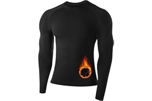 Runhit Men's Thermal Compression Shirt Fleece Lined Long Sleeve Thermal Shirts Athletic Base Layer Top Cold Weather Gear