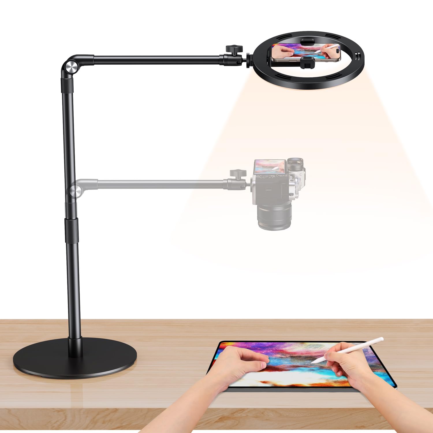 elitehood Treppiede in metallo per iPad e supporto regolabile da pavimento per tablet da 72 '' a
