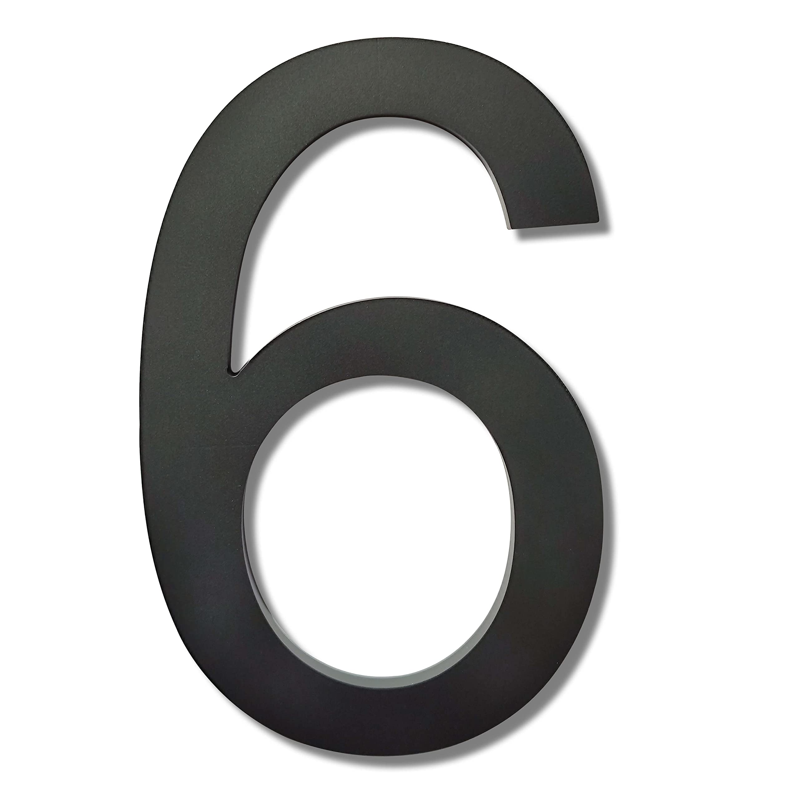 Ywonoby 8 Inch House Numbers for Outside-Large Modern 3D Floating Door Numbers-Weatherproof and Easy to install-Matte Black Acrylic Number (6)