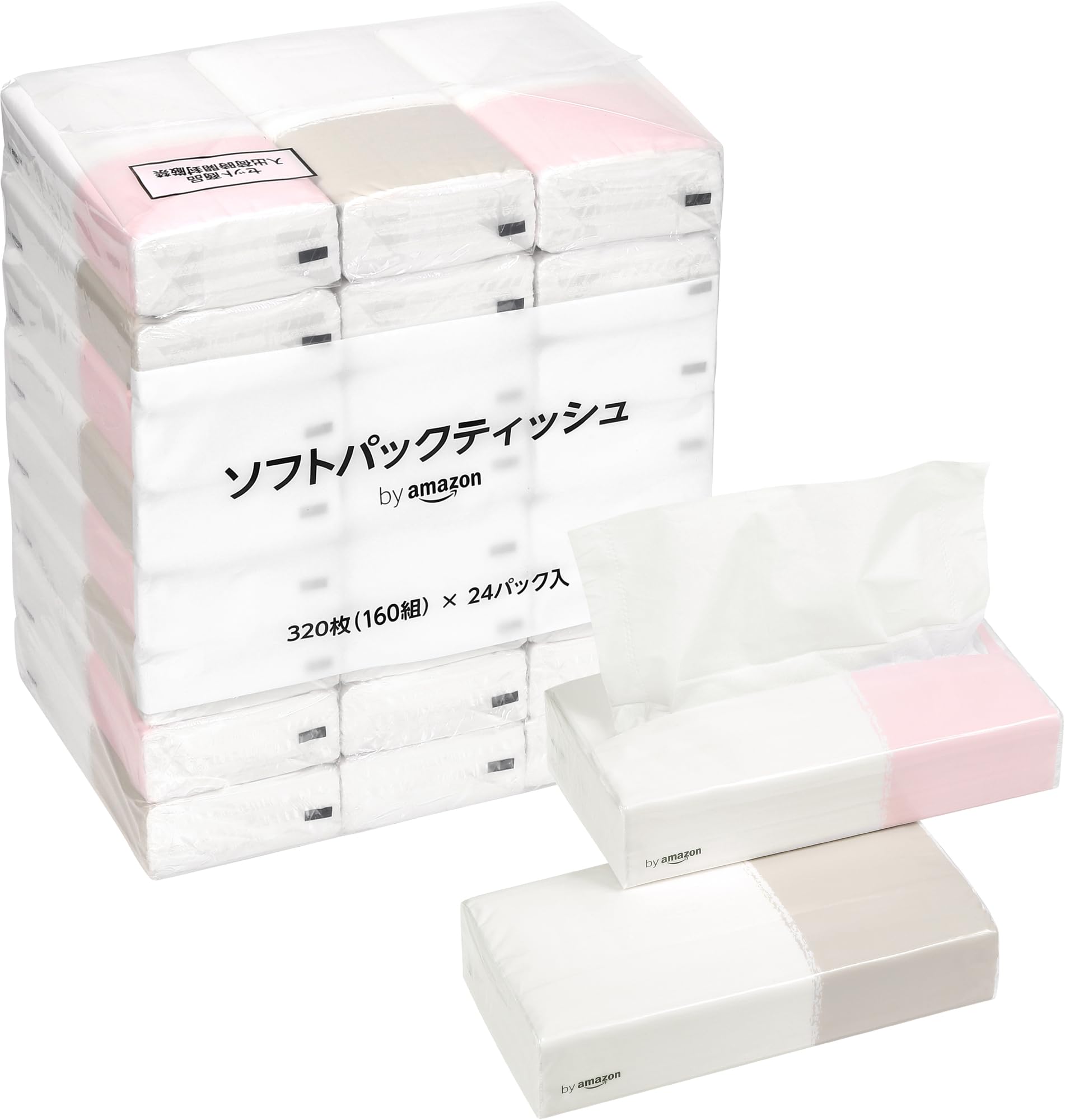 Amazon ソフトパックティッシュ 320枚  24パック アマゾンの商品画像