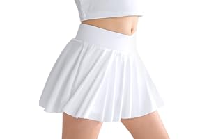 BKIXHV Girls' Athletic 2-in-1 Flowy Cheer Dance Biker Shorts Tennis Skirt Butterfly Skorts with Pocket for Girl Size 5-14 Years