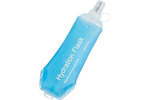 CLINTT 500ml Soft Flask, Foldable Running Water Bottle, TPU Folding Soft Water Flask, BPA-Free Collapsible Flask for Hydration Pack Running Vest, Cycling, Climbing, Hiking - 1Pcs, Blue