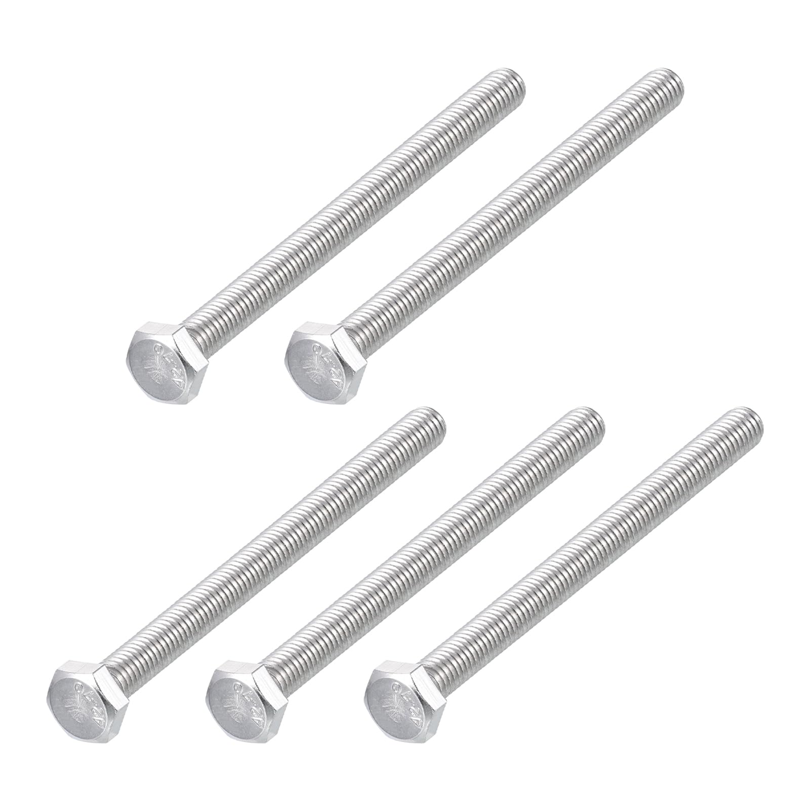METALLIXITY Hex Bolts (M6-1x80mm) 5Pcs, 304 Stainless Steel Coarse Fully Threaded Hex Head Screw Bolt Machine Screws - for Furniture Repair, Silver โ image 1
