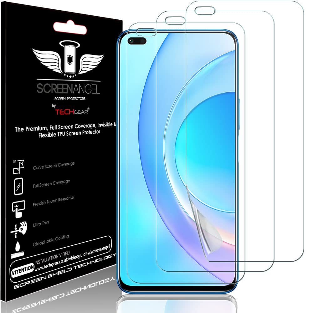 TECHGEAR [3 Pack Screen Protector fits Honor 50 Lite [Screen Angel Edition] [Case Friendly] [Bubble Free] [FULL Screen Coverage] HD Clear Flexible TPU Film