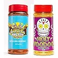 Meat Church BBQ Rub Combo: Holy Gospel (14 oz) and VooDoo (14 oz) BBQ Rub and Seasoning for Meat and Vegetables, Gluten Free, One Bottle of Each