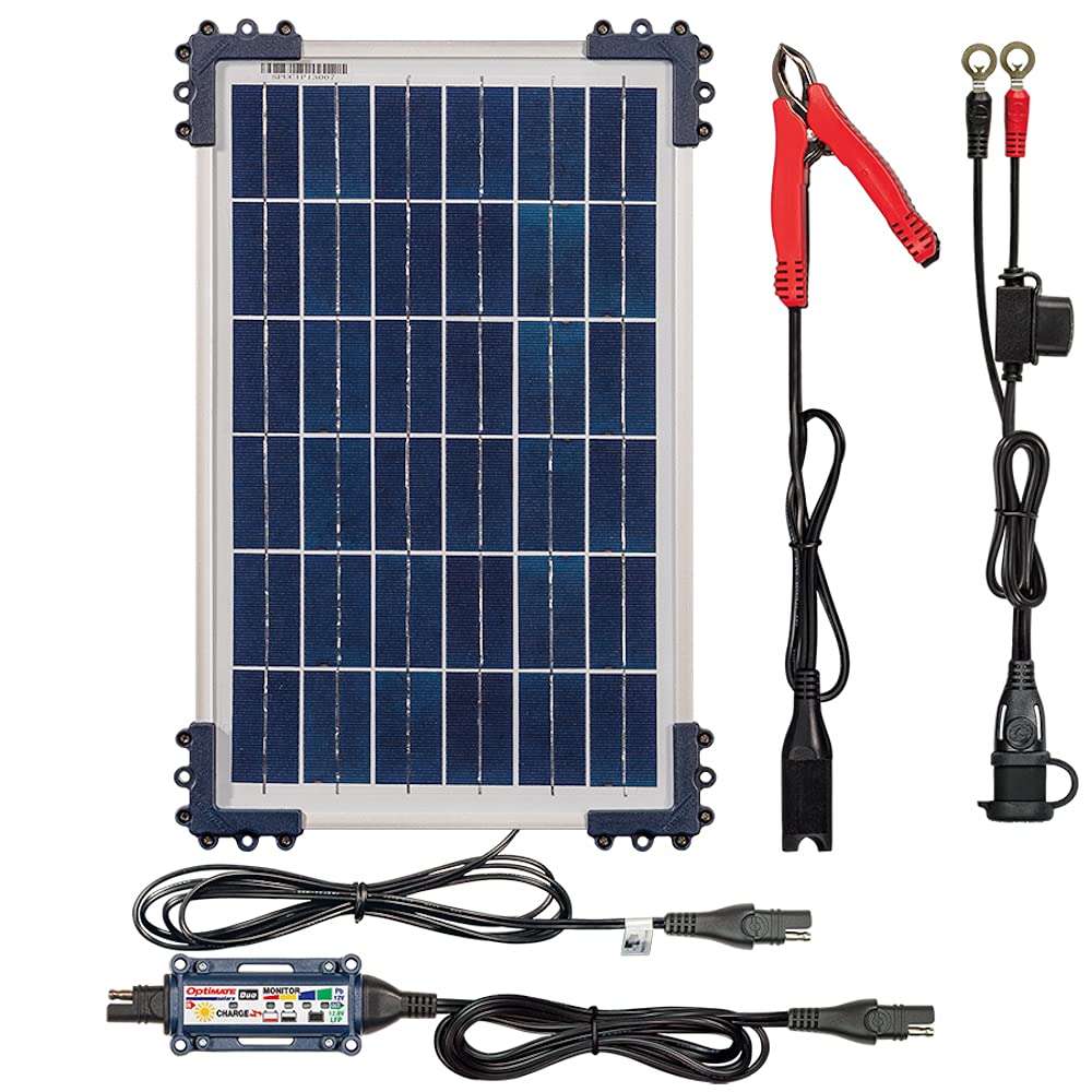 Optimate Solar Duo 10W 0.8A 12V Automatic Battery Charger Optimiser Maintainer with Solar Panel