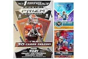 2021 Panini PRIZM Football Draft Picks FACTORY Sealed UNOPENED Blaster Box w/30 Cards including 1 Purple Wave Prizm - Look for TREVOR LAWRENCE, JUSTIN FIELDS, MAC JONES Rookie Cards! - Include Novelty Trevor Lawrence and Mac Jones Cards Shown