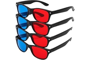 GOUDOGEDC 4Pcs Red and Blue 3D Glasses Universal TV Movie Dimensional Video Frame DVD Game Glass 3D Style Glasses 3D Viewing Glasses, Televisions and Video Light Simple Design,Accessories