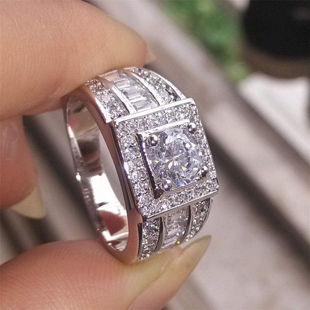 WWAANNGG Anillo de Diamantes para Hombre