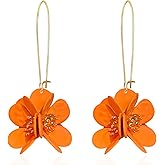 YUNXI Flower Cluster Hoop Earrings for Women Unique Handmade Floral Cute and Fun Flower Dangle Earrings for Women Gifts
