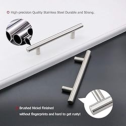 homdiy 20 Pack Brushed Nickel Round Bar Cabinet