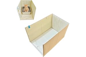 Gesomepurrz Extra Large Cat Litter Box Enclosure Splash Guard, Open Top High Sided, Waterproof Shield for Cat Litter Boxes, Premium Scratch Proof Material