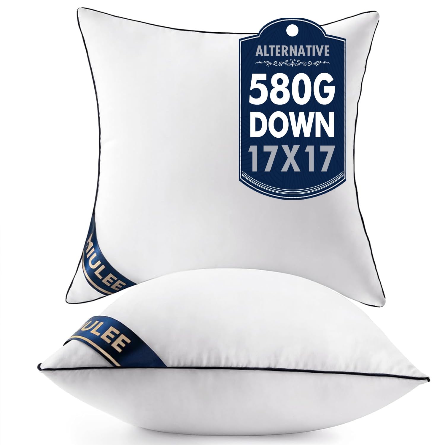 Photo 1 of MIULEE 17x17 Pillow Inserts Set of 2 Throw Pillows 17 Inch Premium Down Alternative Pillow Inserts Decorative Pillow Stuffer for Sofa, Couch (17x17 inch, Set of 2)