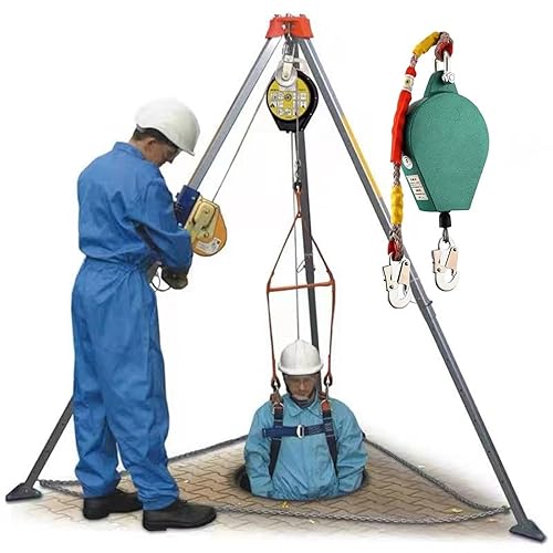 Heavy Duty Tripod Rescue System with Safe Belt, 1800lbs Winch