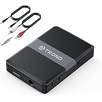 TROND Bluetooth 5.0 Transmitter Receiver, Bluetooth Adapter for TV, 2-in-1 Wireless Audio Transmitter for PC MP3 Gym Airplane