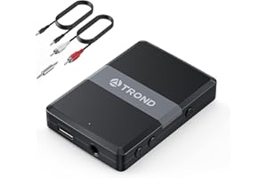 TROND Bluetooth 5.0 Transmitter Receiver, Bluetooth Adapter for TV, 2 in 1 Wireless Audio Transmitter for PC MP3 Gym Airplane, Receiver for Speakers Headphones Boat Car