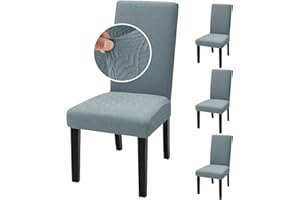 ZNSAYOTX Stretchable Dining Room Chair Covers Pack of 4, Newest Striped Furniture Protector Slipcover, Removable and Washable