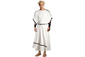MCJC Men Greek Toga God Costume Adult Roman Deluxe Halloween Cosplay Ancient White Robe