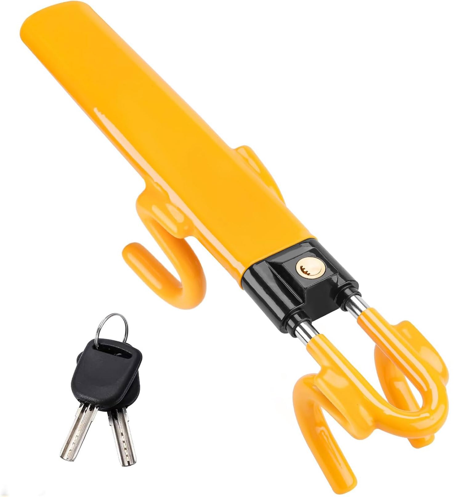 Streetwize - Steering Wheel Lock Twin Bar, Steering Lock, Car Anti-Theft Device, High Visibility, Heavy Duty, Universal Fit, Adjustable Length,2 Keys SWTBL