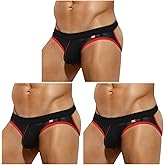 Arjen Kroos Men's Jockstrap Underwear 3 Pack Breathable Mesh Thong Gym Athletic Supporters