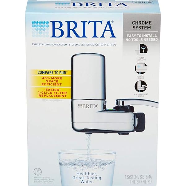 FAUCET-MOUNT WATER FILTRATION SYSTEM, CHROME