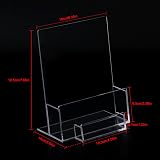 ROSshine A5 Leaflet Holder with Business Card Holder 2 Pack Crystal Clear view 2