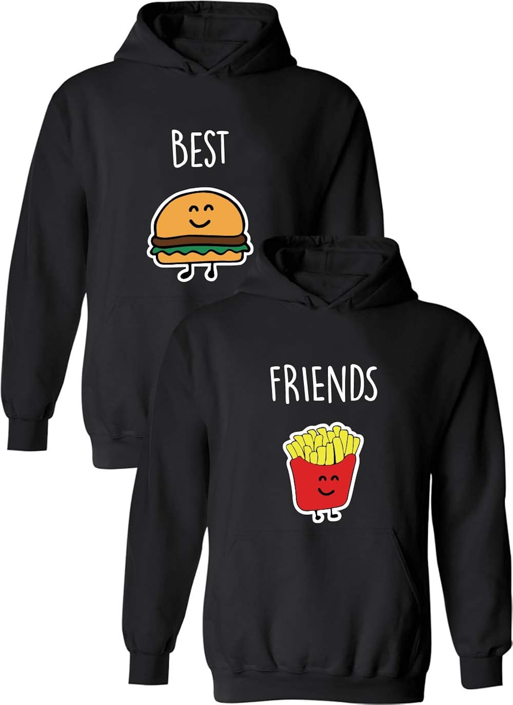 Best Friends Hoodie Mit Burger & Pommes Design - Perfektes Geschenk Für Beste Freundinnen