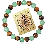 Money Feng Shui Bracelet Golden Tiger Eye & Green Aventurine for Wealth & Luck, Crystal Energy Bracelet for Women, with Golden Protection Sticker for Phone/Wallet