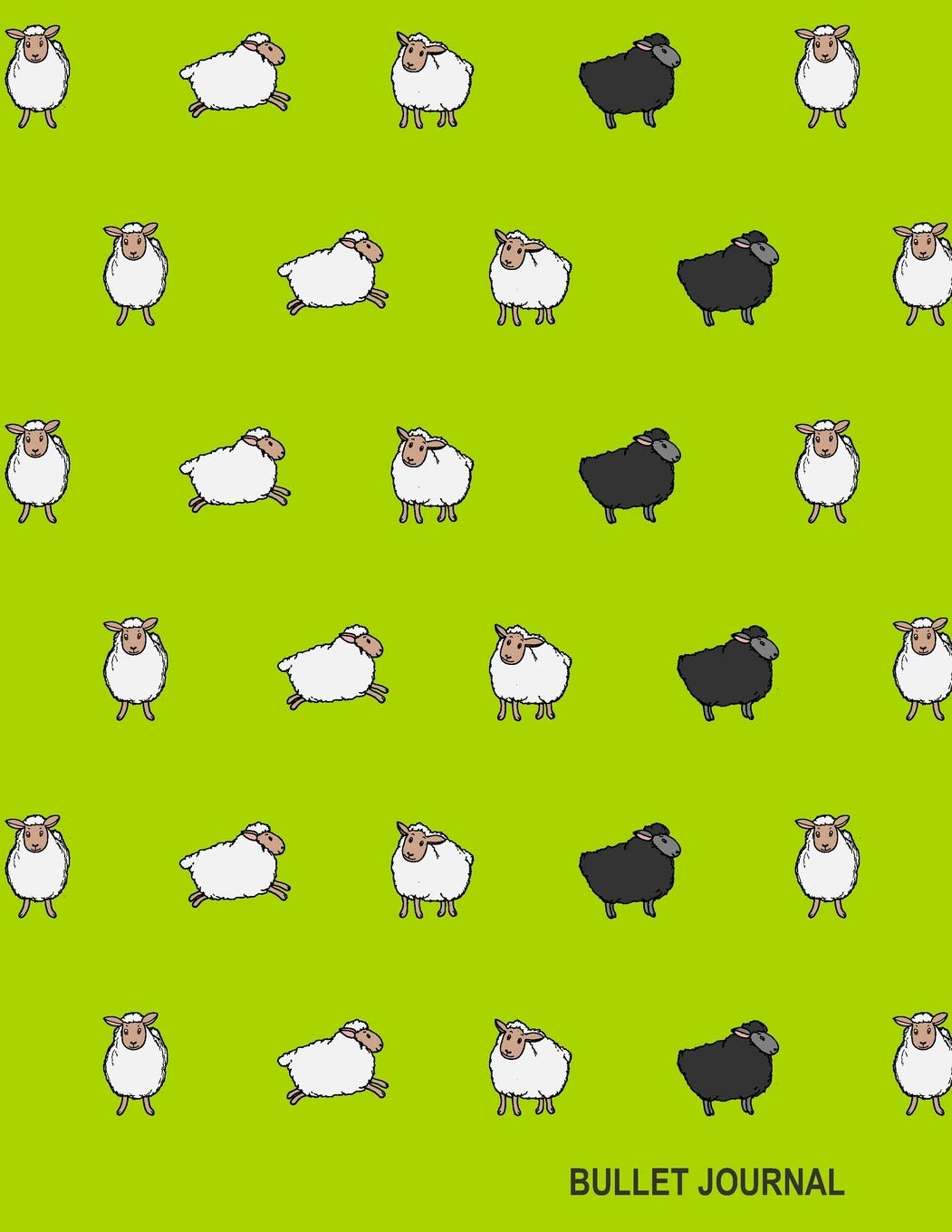 Bullet Journal: Dot Grid Notebook (100 Pages - 8.5” x 11”) Mister Maguffin Sheep Geometric Print Yellow-Green Cover (Maguffin Notebooks)