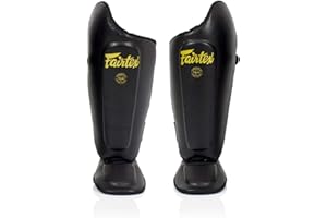 Fairtex SP8 Muay Thai Shin Guards for Men, Women, Kids | Shin Guards Made with Syntek Leather & are Premium, Lightweight & Du