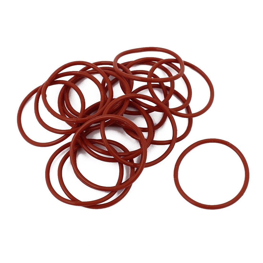 Sourcingmap 20Pcs Red 26mm x 1.5mm Silicone Rubber Gasket O Ring Sealing Ring Heat Resistant