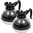 Restlrious 2-Pack Replacement Coffee Pot Compatible with Various Coffee Maker, 12-Cup Sturdy Coffee Pot with Comfortable Black Grip and Tight Fit Spout for Coffee, Tea, Milk or Any Beverage